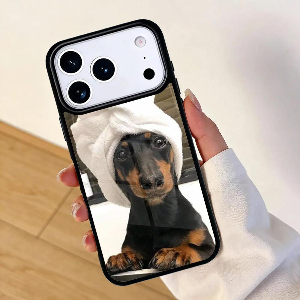 Animal Doberman Dog Mobile Phone Case for IPhone 17 AIR 16pro Max 15 14 13 12 11 Bumper Cover