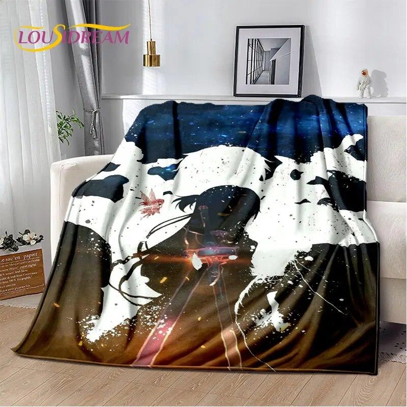 Sword Art Online SAO Anime Cartoon Soft Plush Blanket,Flannel Blanket Throw Blanket for Living Room Bedroom Bed Sofa Picnic Kids