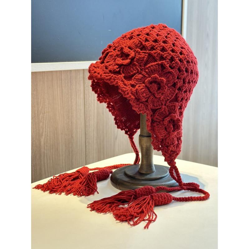 

Новая осенне-зимняя вязаная шапка-бандана двойного слоя крючком, женская шапка с кисточкой в виде пшеничного колоса, литературная модная трендовая шапка