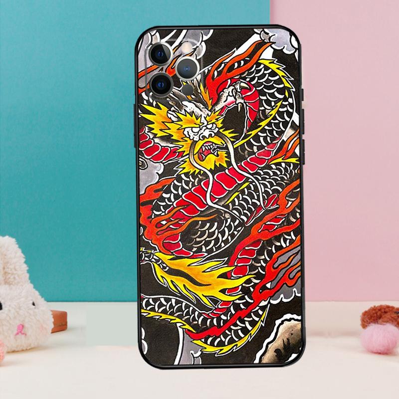 DRAGON TATTOO JAPANESE Phone Case For iPhone 17 Air 16 15 14 13 12 11 Pro Max 12 13 mini 15 16 Plus 16e Cover Coque