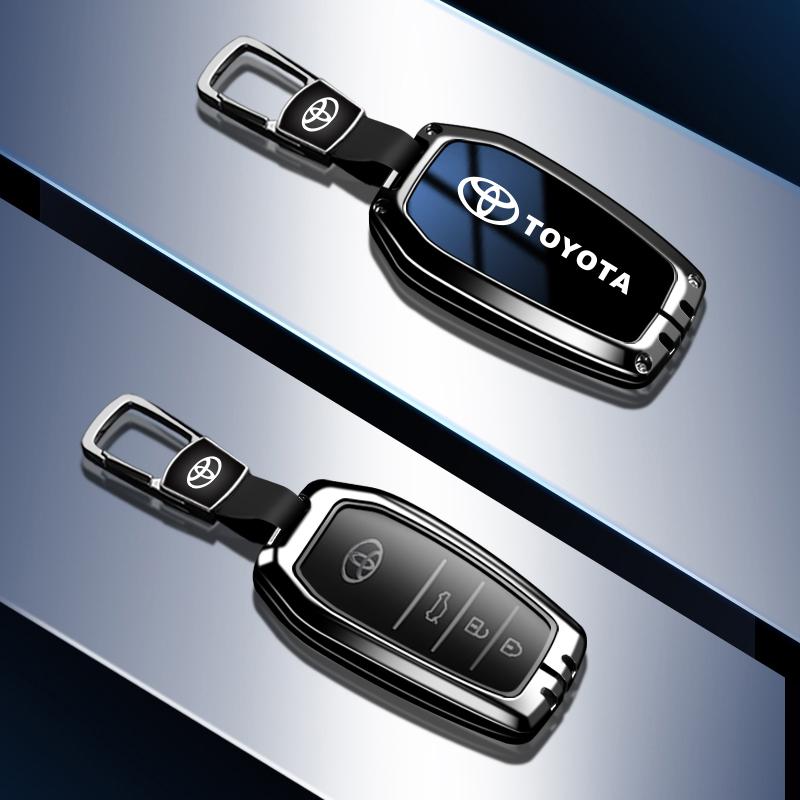 Alloy Car Key Case Cover Bag For Toyota Land Cruiser 200 Prado Crown TLK 200 Yaris Cross Hilux Innova Rav4 Fortuner Camry 55 50