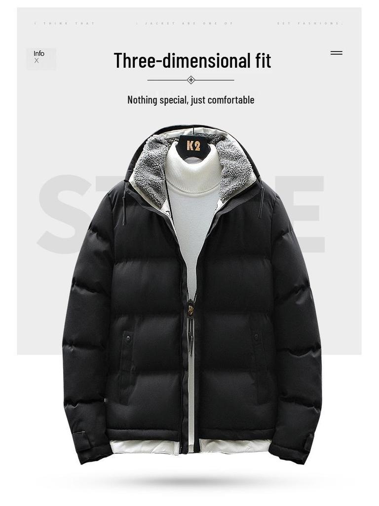 2024 Men's High-Grade Cotton Padded Jacket - Autumn/Winter Korean Style, Handsome, Trendy, Thickened, Stand Collar, Casual, Versatile Outerwear