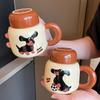 Souvenir Girls Cute Ceramic Mug with Lid Puppy Water Cup Creative Practical Cup Men's Coffee Cup Gift
