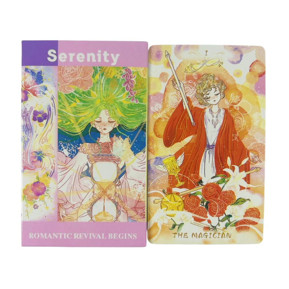 10.3*6cm Serenity Tarot Deck 78 Pcs Warm Dreamy Anime-Style Tarot Cards Based on Rider System