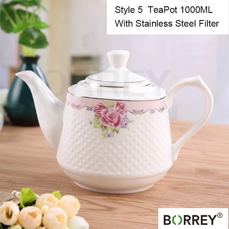 BORREYKeramické s filtrem Čajová konvice Evropského stylu Rychlovarná konvice Kávová konvice Domácí dekorace umělecké dílo Keramické nádobí Svatební dárek k narozeninám