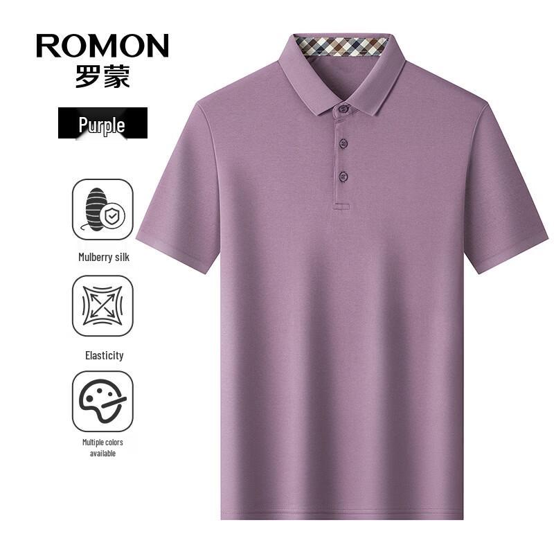 Romon Men s Mulberry Silk Blend Polo Shirt 170