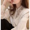 Women's Lace Chiffon Patchwork Shirt Base Shirt Spring and Autumn New Design Sense Top