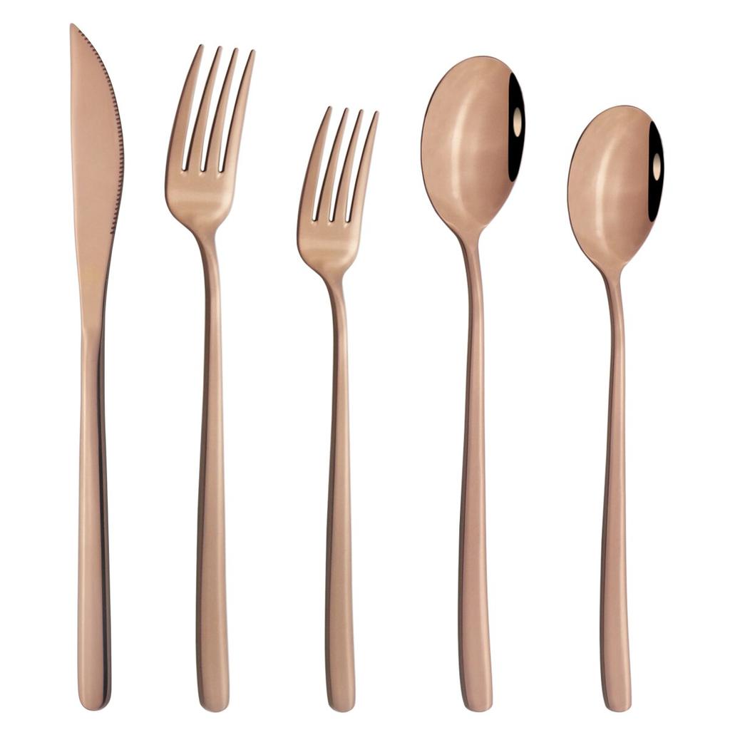 5/10/20-tlg. buntes Geschirr-Besteck-Set 304 Edelstahl-Besteck-Set Spiegelmesser Gabel Löffel Geschirr-Set Küchensilber