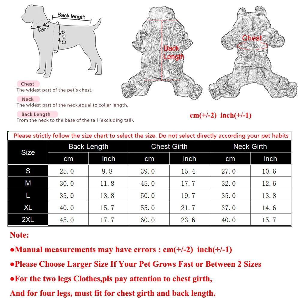 Winter Thicken Dog Clothes Jumpsuit Waterproof Overalls For Small Medium Dogs Warm Fleece Elastic Puppy Jacket Coat Pug Costume