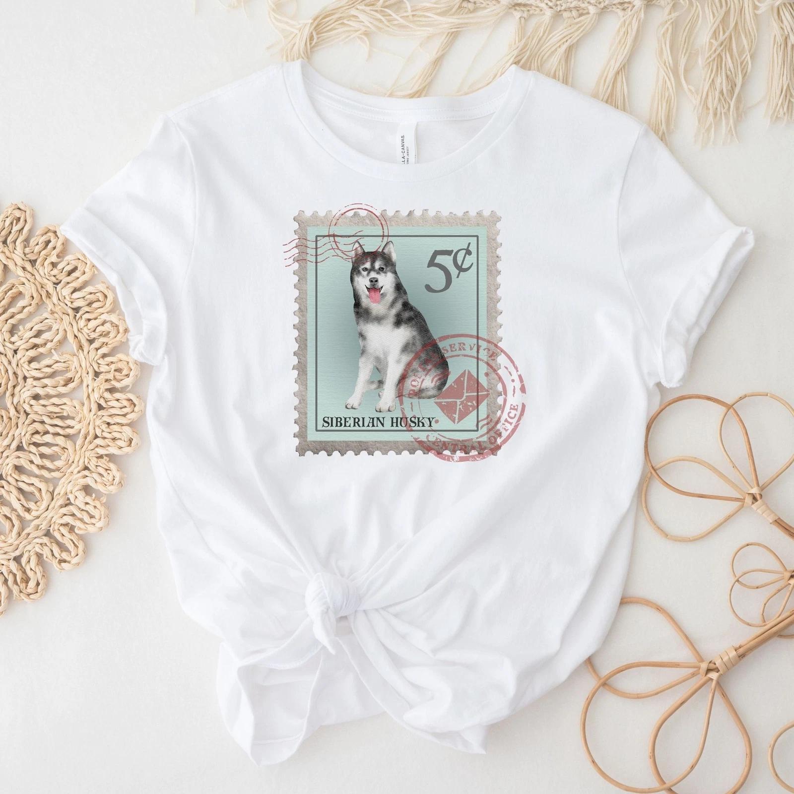 Siberian Husky Postage Stamp Dog Shirt S