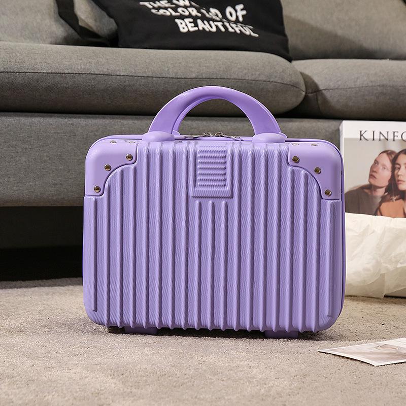 14-Inch Retro Makeup Case: Cute, Portable Travel Storage for Women and Students