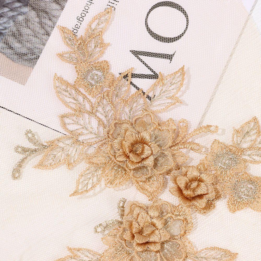 Dress Tulle DIY Blossom Bridal Applique 3D Trims Lace Flower Motif Embroidery