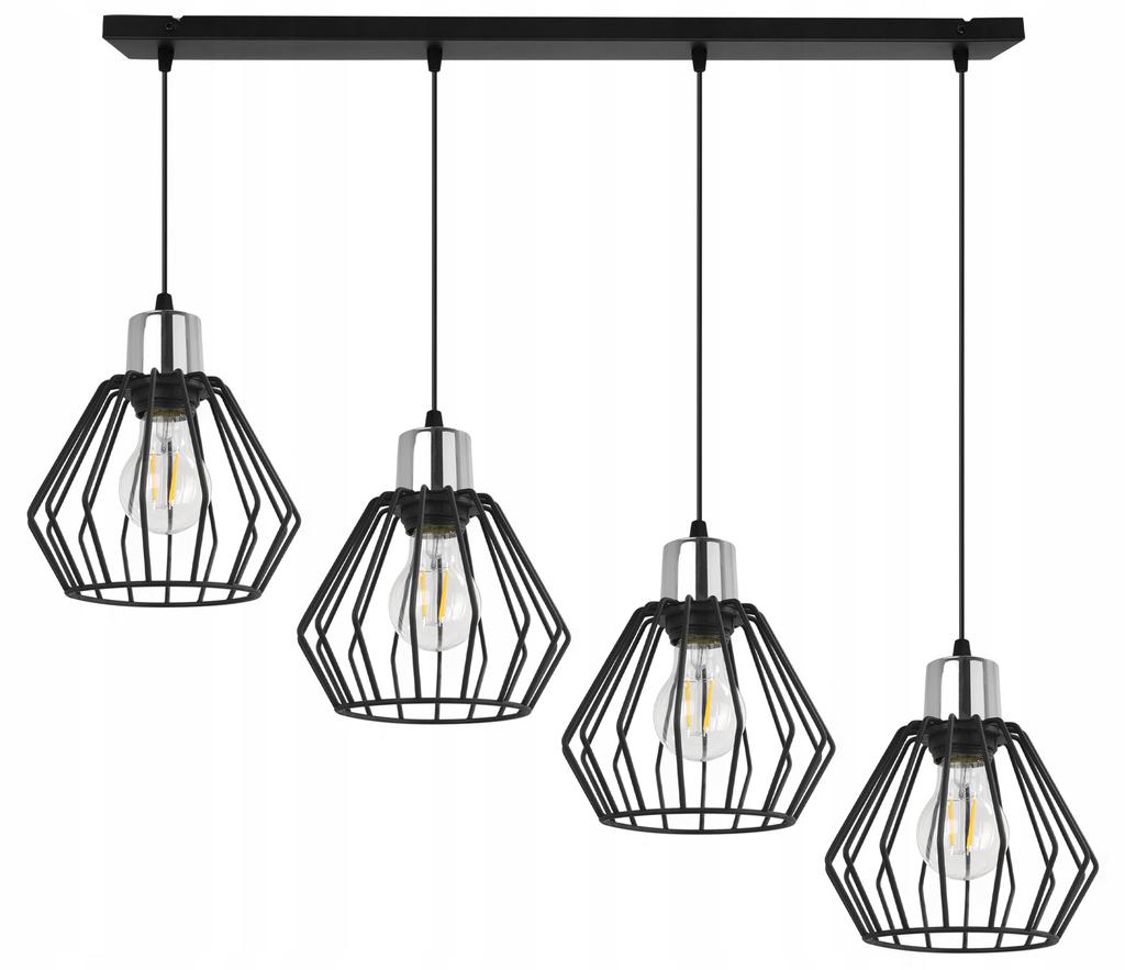 Hanging Lamp, Ceiling Chandelier, Wire Shade, Led