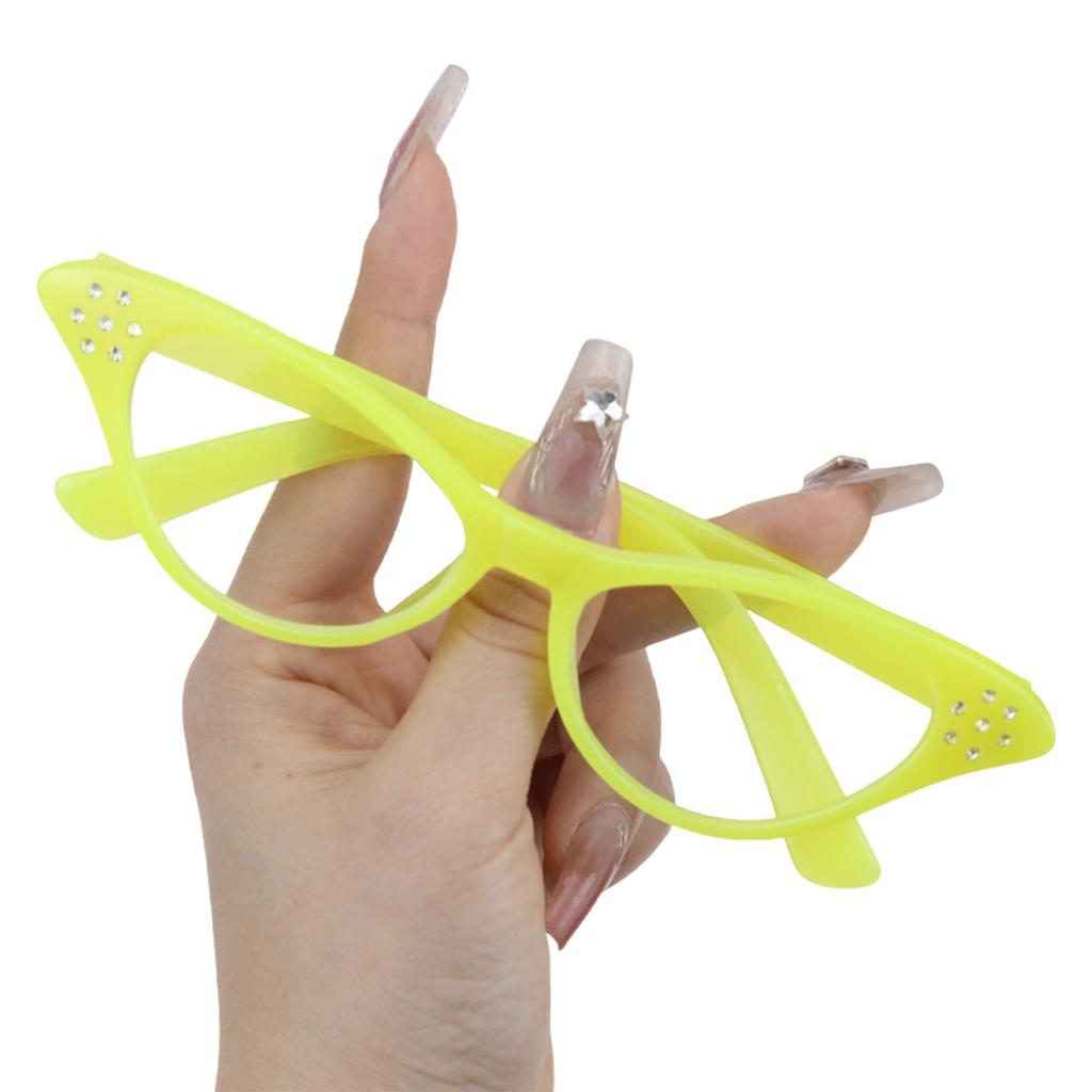 Vintage Glasses for Adult and Kids with Rhinestones Unisex Nerd Styles Clear Lens Glasses for Cosplay Costume Party