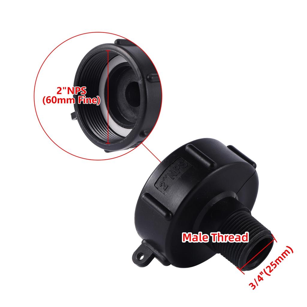 IBC Tank Adapters 2" NPS 60mm Fine Thread IBC Tank Connectors S100*8 Reducing 60mm Female/Male Thread Water Tank Drainage Joints