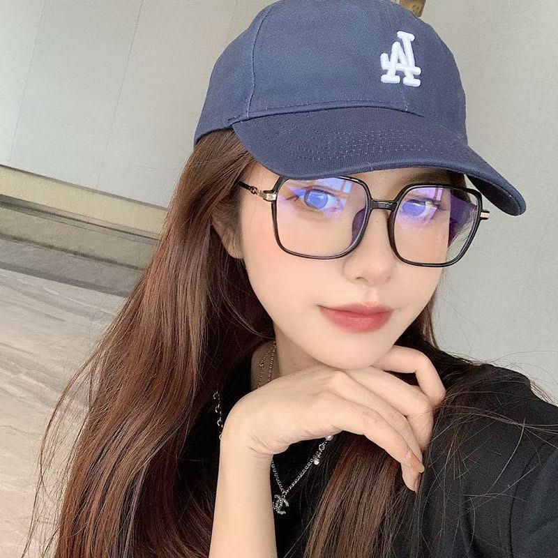 2055 Women's Ultra-Light Color-Changing Transparent Glasses, Trendy Large Slim Frame in Cold Tea Color