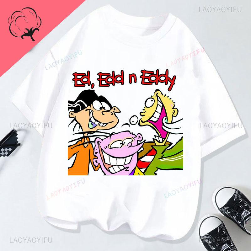 Ed Edd  Eddy Tv Show Shirt Novelty Cartoon Kawaii Cute Casual Funny Comic Printed Y2k Clothes Grahic T Shirts Cotton Unisex Top