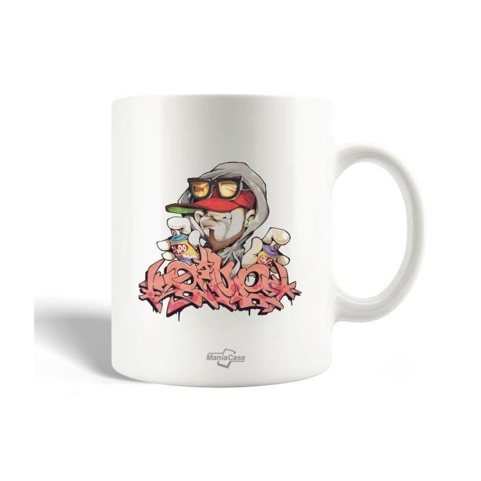 Ceramic Mug - MANIACASE - Graffiti Visual Arts - 30cl - Dishwasher Safe - White