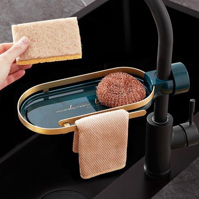Wasserhahn-Aufbewahrung, Trockengestell, Duschstangengestell, Abflussgestell für Badezimmer, Spüle, Seifen-, Schwamm- und Lappenhalter für Küchenzubehör