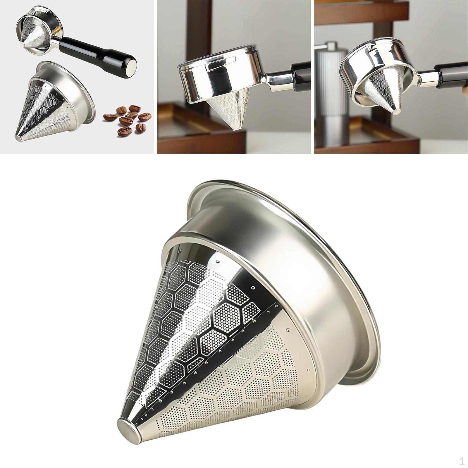 

Cone Porta Basket 58mm,Double Layer Basket,Easy to Clean Reusable Stainless Steel Coffee for Cafe