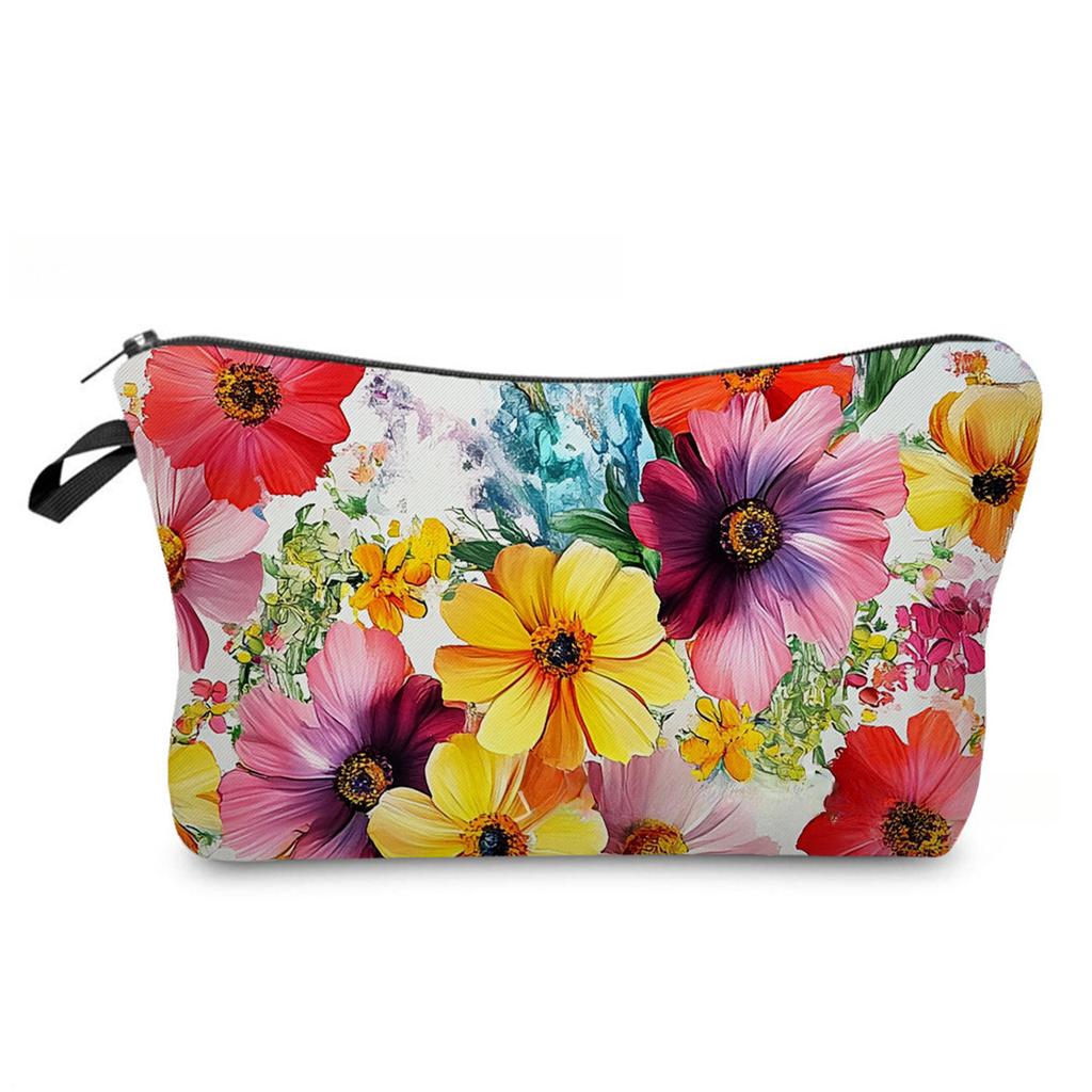 Women Floral Print Cosmetic Bag Toiletries Organize Travel Storage Case 6887 KTB