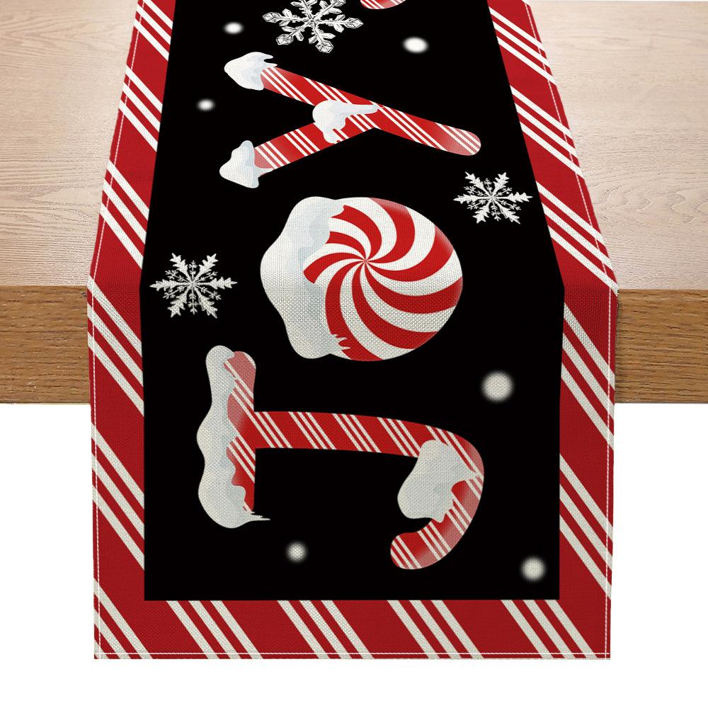 Christmas Printed Table Flag Linen Decorative Kitchen Table Small Tablecloth Festive Tablecloth