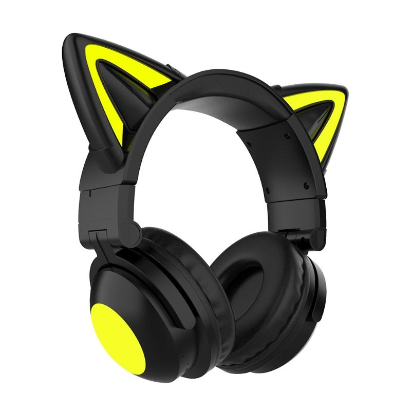 Cute for Cat Ear Pattern Kids Headset Bluetooth-compatible5.0 Headphone Best Present for Girls Boys Birthday Party New Y