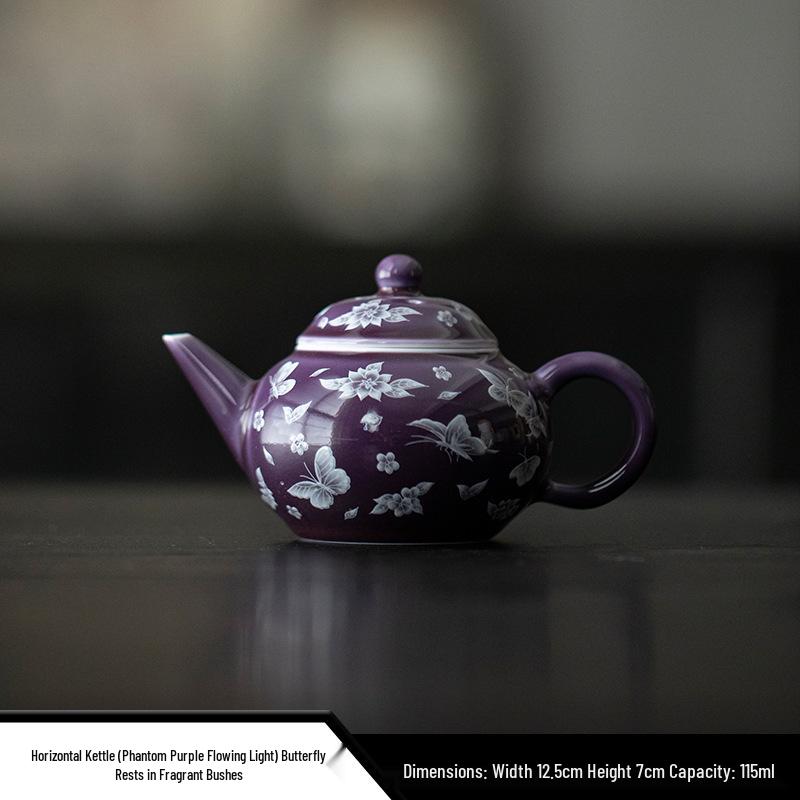 Red Xishi Ceramic Tea Pot - Elegant Chinese Style for Women, Single-Serve, Colored Glaze Design