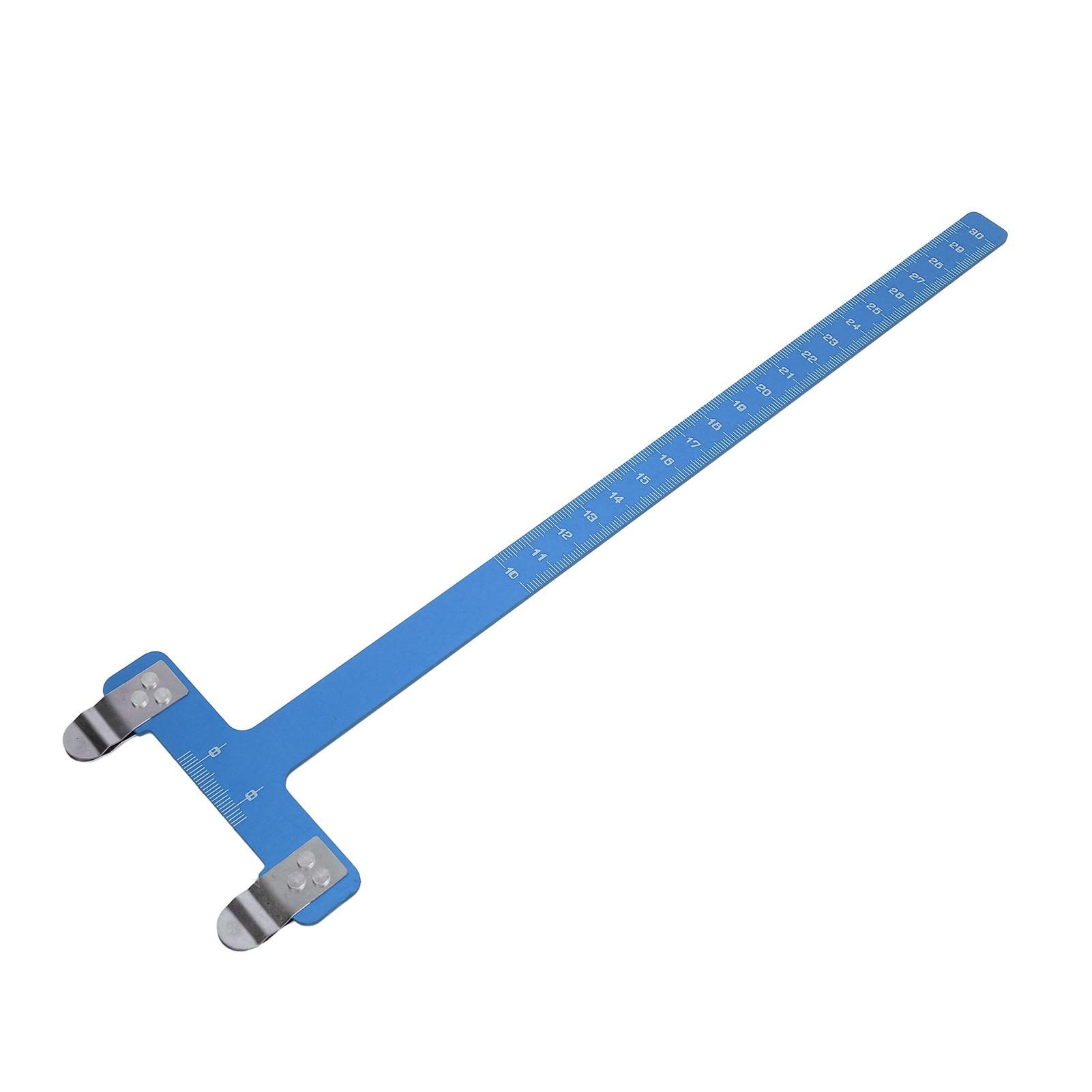 

T Shaped Bow Square Compound Recurve Archery Bow Adjustment Ruler Stainless Steel Bowstring Measurement Tool синій