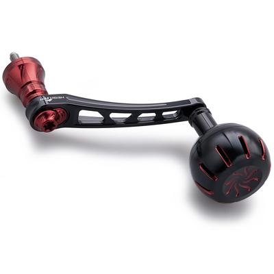 HEIGHTEN Variable Reel Handle with Knob for Daiwa and Universal Spinning Reels Chrysant Series 65-70mm 35/38mm Shimano, (Black & Red) (759)
