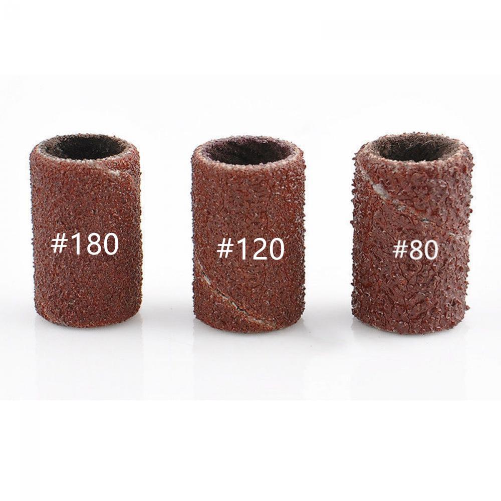 100pcs Nail Art Sanding Bands For Electric Nail Drill Machine Manicure Pedicure Grinder Milling Cutters 80"120"180" Sand Ring