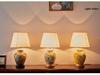 Retro American-Chinese Ceramic Table Lamp with Remote Control for Bedroom or Living Room