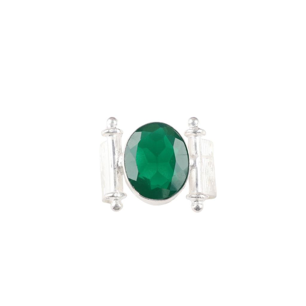Natural Green Onyx Gemstone 925 Sterling Silver Jewelry Handmade Wedding Ring RR-22-15