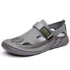 Summer Men's Sandals Breathable Hollow Out Soft Bottom Slip-On Casual Shoes Mesh Surface Magic Tape Footwear Comfortable EVA Insole