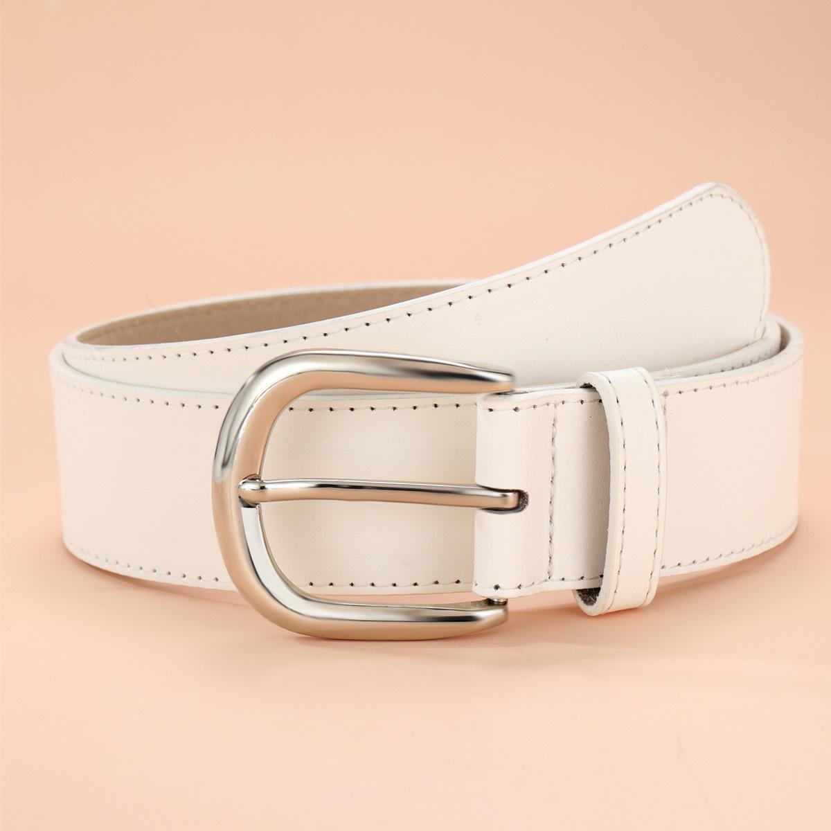 

Women S Belt Women S Pin Buckle Belt Simple Style White Jeans Belt 102cm белый