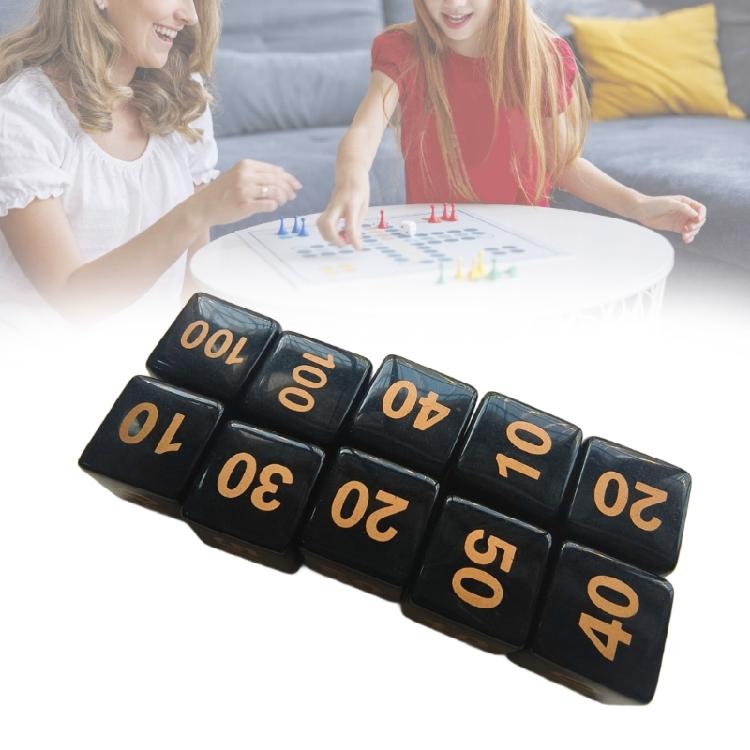 10Pcs Mult Sided Table Game Dices Role Playing Game Dices Acrylic Round Corner Six Sided Dices Teaching Tool Easy to Use