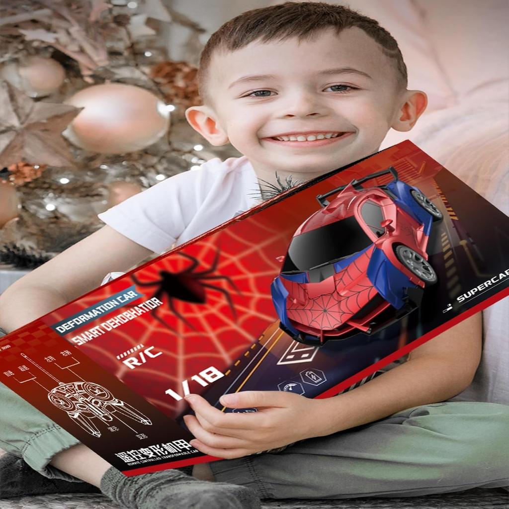 Transforming Rc Cars Toys for Boys 4-7 8-12, 2.4Ghz Remote Control Car Transform Robot, 1:18 Scale One-Button Deformation 360° Rotation Car Toy