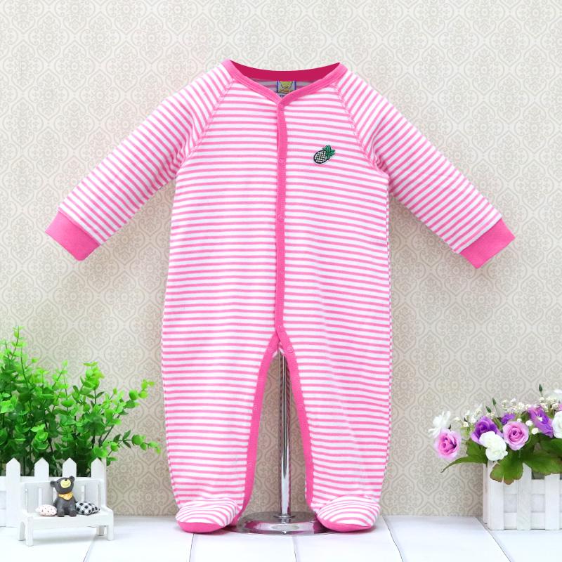 Neugeborene Mädchen Kleinkind Kleidung Samt Gestreift Knopf Winter Frühling Einteiler Kind Langarm Oder Kurzarm Kindermode Bekleidung