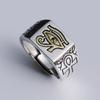 HX Silberfarbener Herrenring Europäischer und Amerikanischer Retro Auge des Horus Ägyptischer Pharaonenring INS Weiblicher Trend Schmuck
