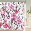 3d Flowers Pattern Shower Curtains Bath Curtain 180*180cm Waterproof Bathroom Decor Washable Fabric Bath Screen With Hooks