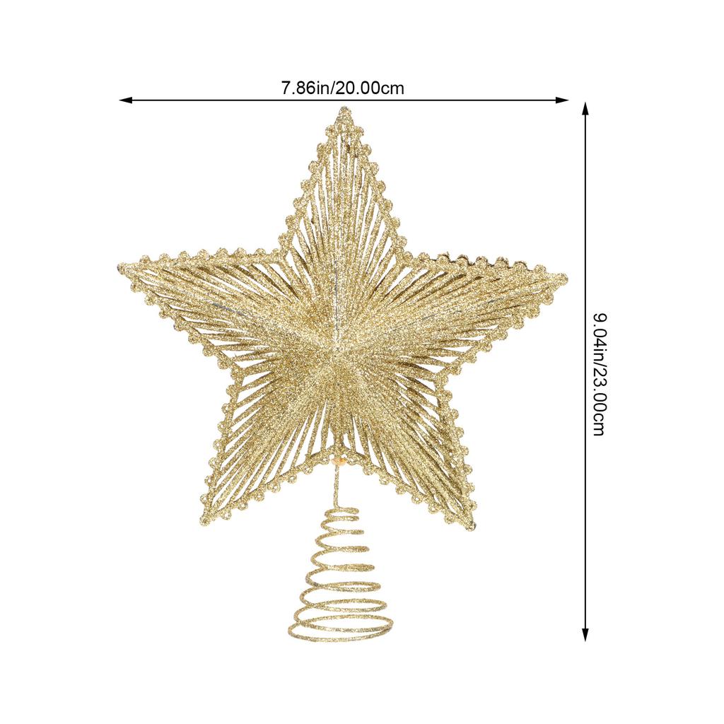 Iron Wire Star Tree Topper Christmas Ornament Metal Xmas Decor Holiday Party Home Decoration Treetop Prop