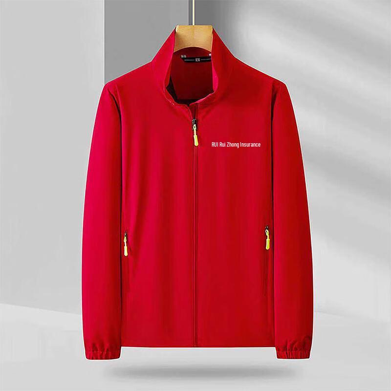 

EnYin 2026 Red Stand Collar Thin Jacket One Size