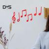 6Pcs Creative Wall Decal Sticker Three-dimensional Fashion Phonogram Sticker Music Classroom Wall Decorations