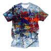 3D Printed Splash-Ink Graffiti T-Shirts Colorful Pattern T-Shirts Summer Harajuku Casual Personality Round Neck Men's T-shirts