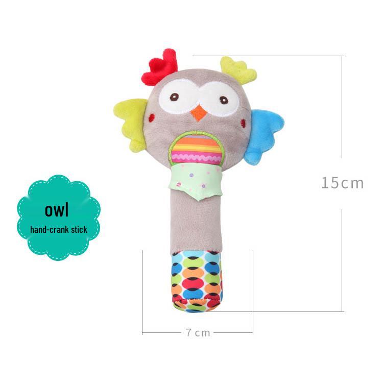 BBSKY Baby Tier Plüsch Rasselstab - Niedliches Welpen- & Eulen-Design
