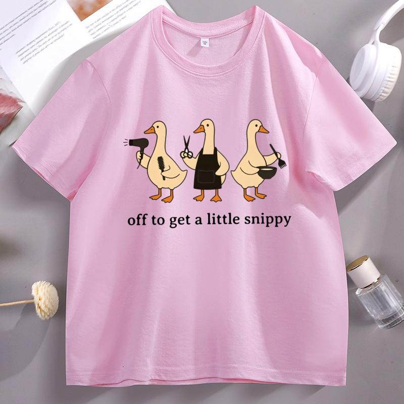 Funny Hair Dresser TShirt Goose Graphic Tees Cute Barber Tee Casual Loose Round Neck Short Sleeve T Shirt Unisex Women Clothes