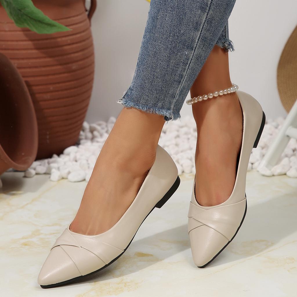 Women's Spring New Shallow Mouth Fashionable Versatile Flats Casual Comfortable Soft Bottom shoes Elegant Simple Work Shoes
