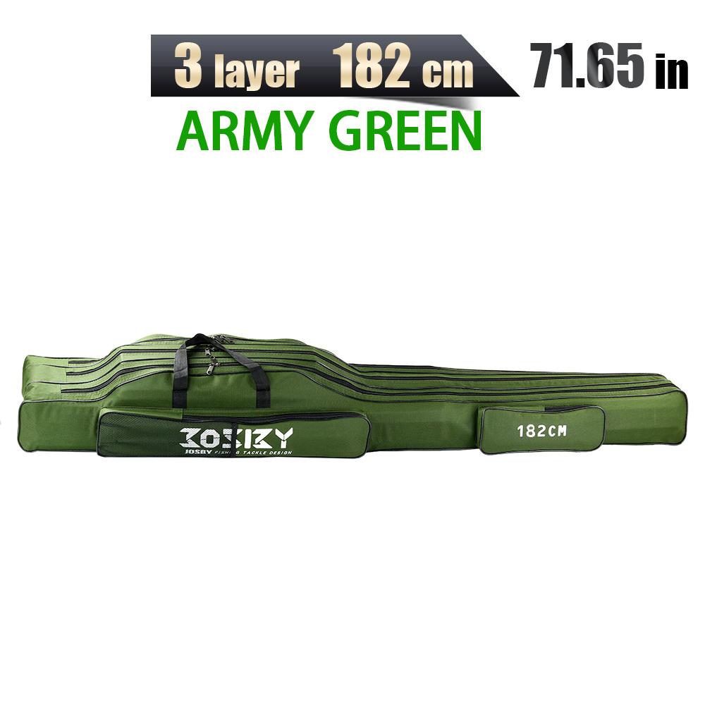 JOSBY 182CM-60CM Retractable Foldable Portable Waterproof Multi-Layer 2 3 Layer Oxford Cloth Fishing Rod Gun Bag Box Convenient
