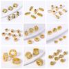 Brass 6mm Frosted Wheel Spacer Beads 18K Gold Plated Round Loose Beads For Jewelry Making DIY Jewelry Making Accessories
