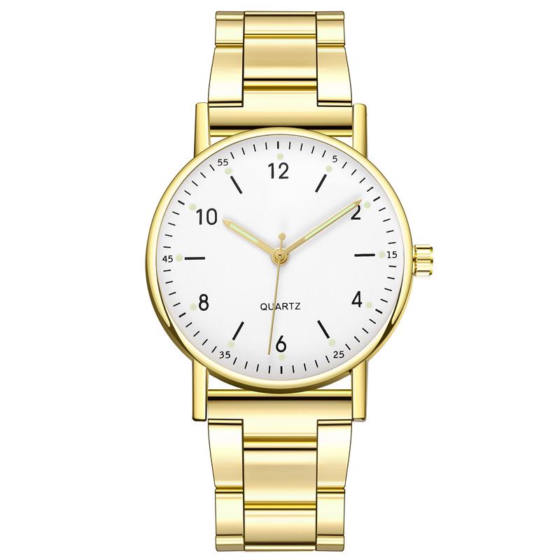 Montre Quartz pour Femme Acier Inoxydable Cadran Lumineux Montre de Loisir Tendance Simple Montre-Bracelet Quartz Reloj Mujer Montre Femmes